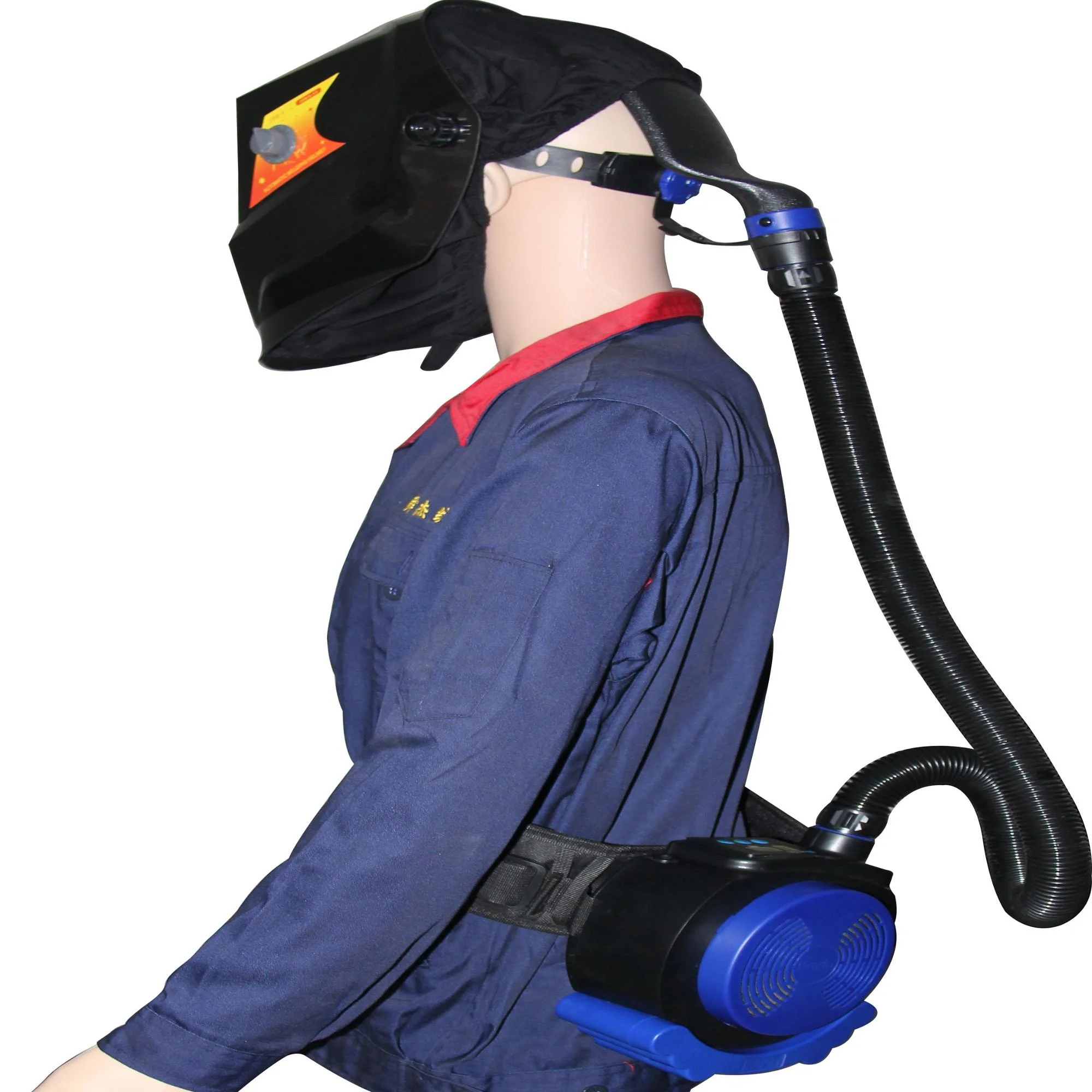 HXQ-9000 Auto-On Solar Powered Air Fed Welding Helmet Face Shield with Auto-Off Feature for Sale
