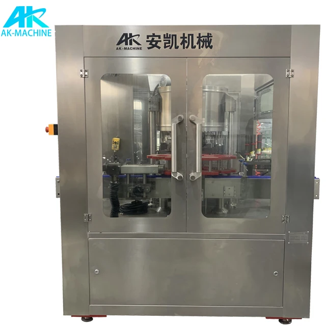 AK-HMR8 Automatic OPP Hot Melt Glue Labeling Machine Sticker Labeling Machine For PET Bottle Laber Sticker Round