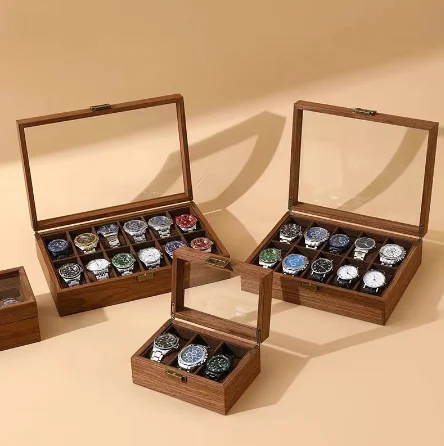 Watch multi-compartment storage box Retro collection custom Logo Engraved watch home box