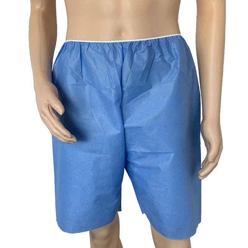 Hospital medical nonwoven Endoscopy Shorts disposable Colonoscopy pants SMS exam shorts with hole in the back