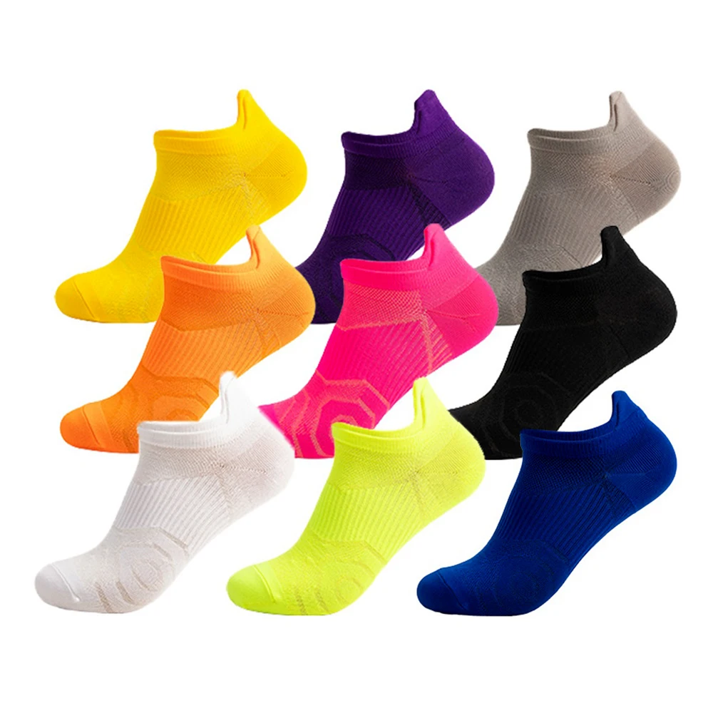 woman perform heel tab athletic sock