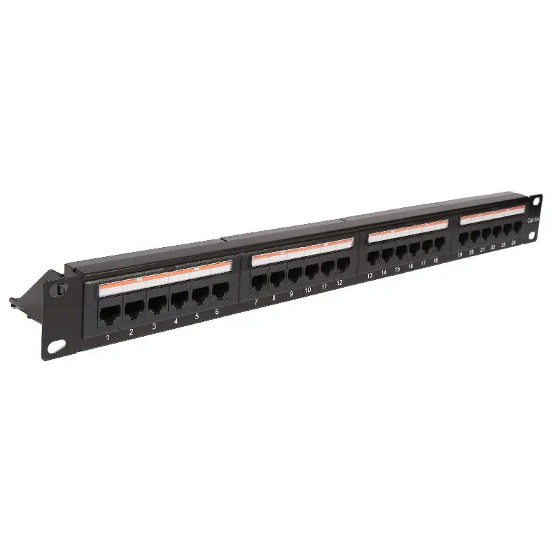 24 Port Patch Panel Cat6/1U Rackmount or Wall Mount 10-Gigabit Ethernet Punch Panel 568A/B Compatible