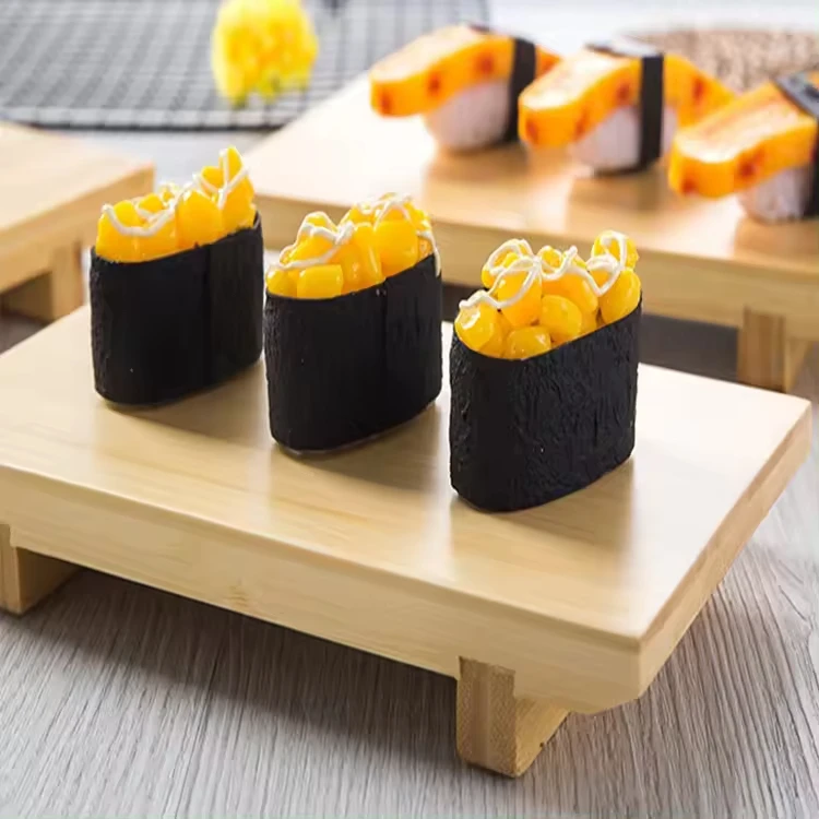 Wholesale Customized High Quality Rectangle Wholesale Japanese Sushi Holder Stand Bamboo Sushi Plate