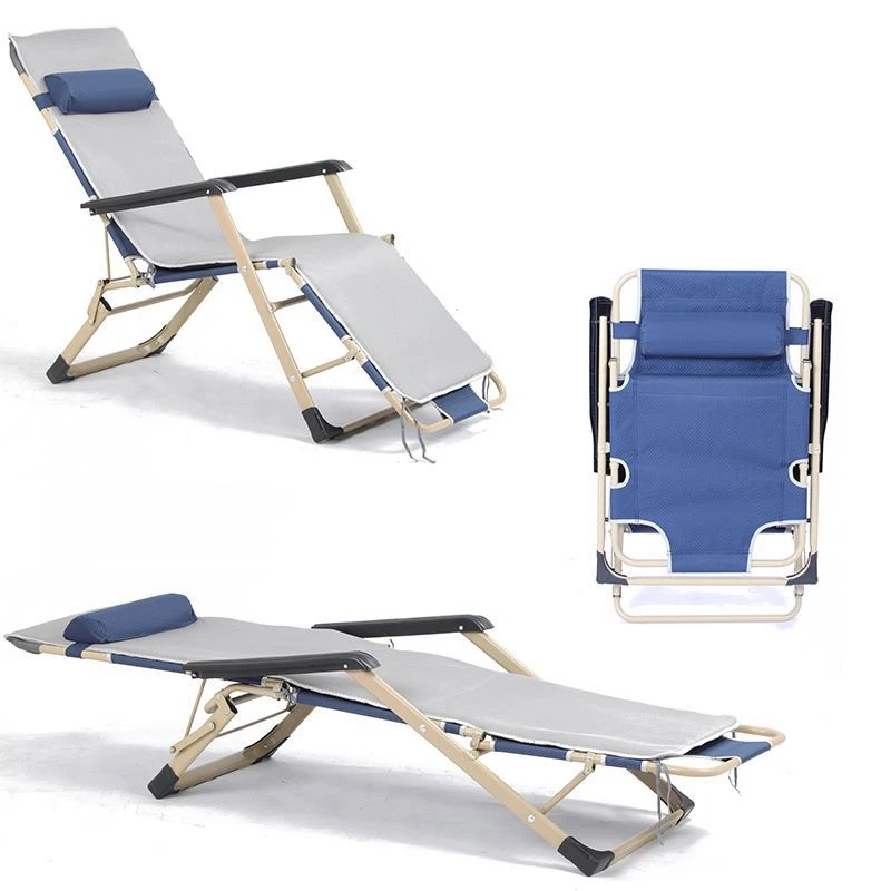 Multifunctional Folding Deck Chair Office Siesta Deck Chair Dual-use Outdoor Household Recliner Lazy Balcony Sun Lounge Chair
