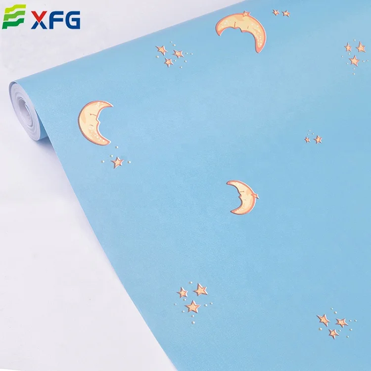 Custom new self adhesive film cool cartoon pvc wallcovering wallpaper for home improvement kids room bedroom walls