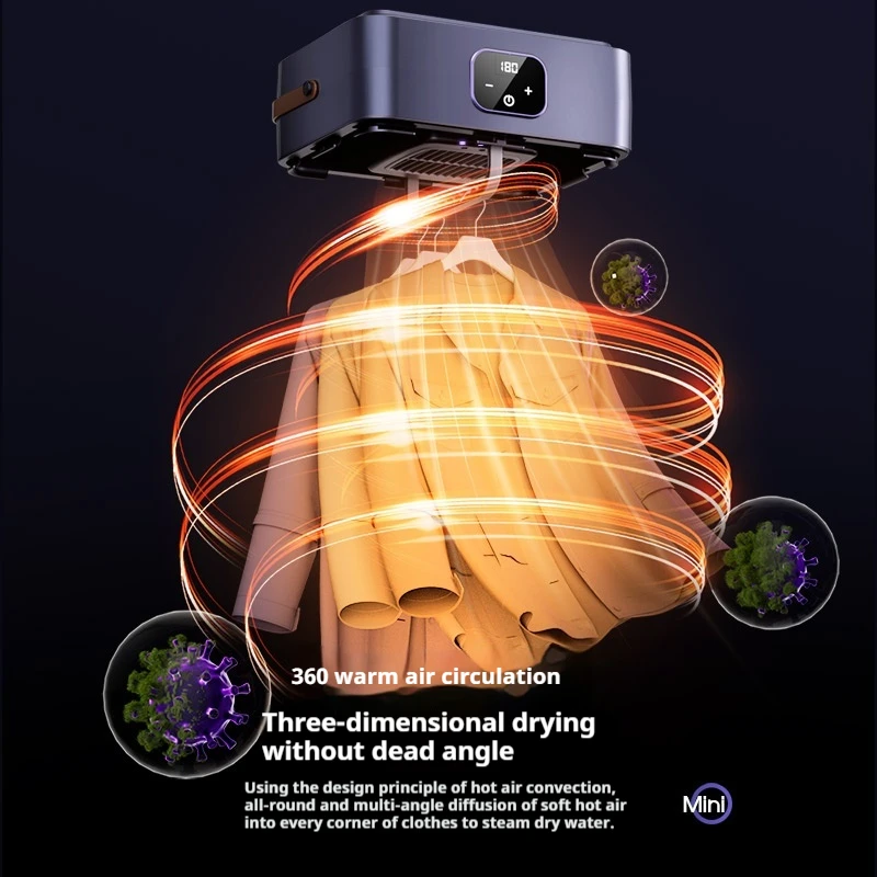 Folded Electric Clothes Dryer Smart Drying Rack Hang Dryer Machine Portable Travel Warm Air Dryer With Timing For Home