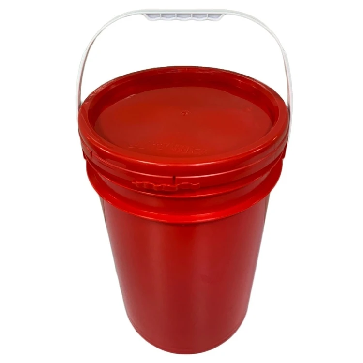 New Design Professional Custom Industrial Grade With Handle Red lightweight Plastic Bucket 23ltr