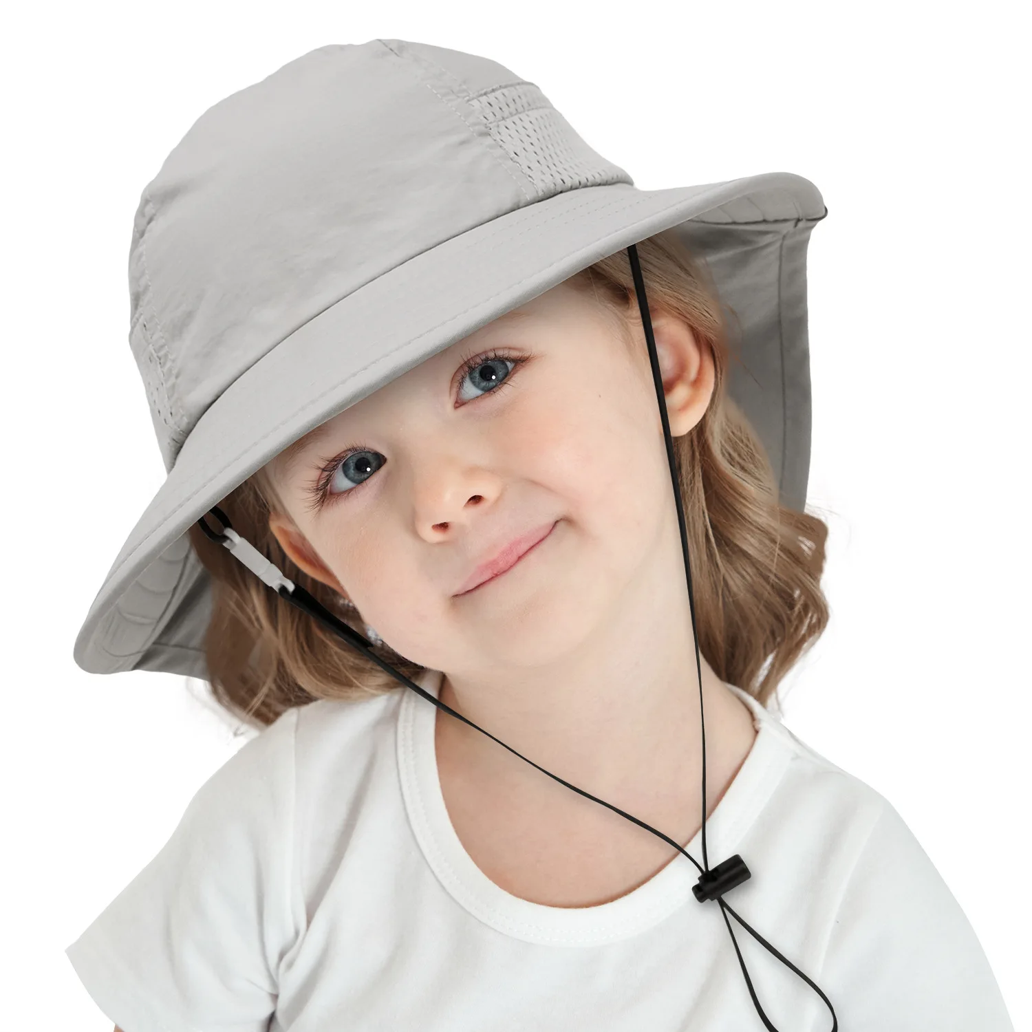 New summer lightweight breathable mesh sunscreen hat for boys and girls adjustable Bucket hat