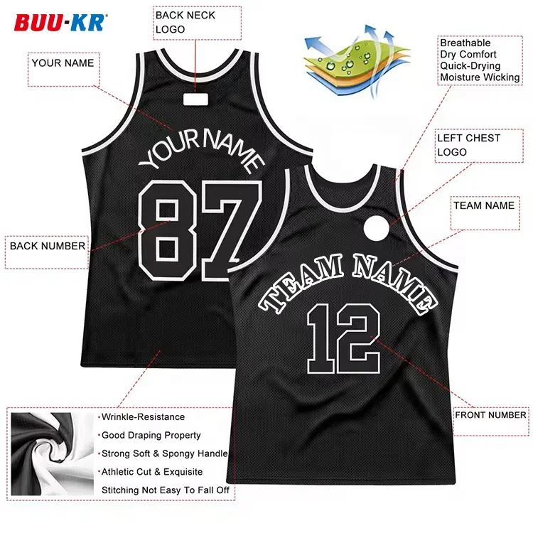 Buker 2024 Embroidery Breathable Basketball Jersey Singlet Designs Custom Basketball Shooting Shirts For Men