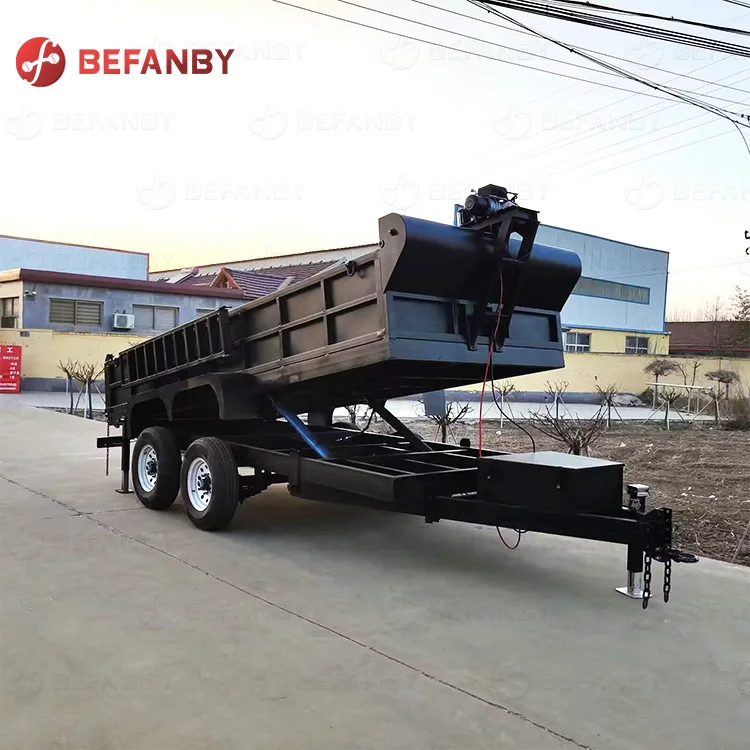 Hot Sale 5 Ton With Legs Tandem Axle Hydraulic Dump/Car/Tipper Trailer