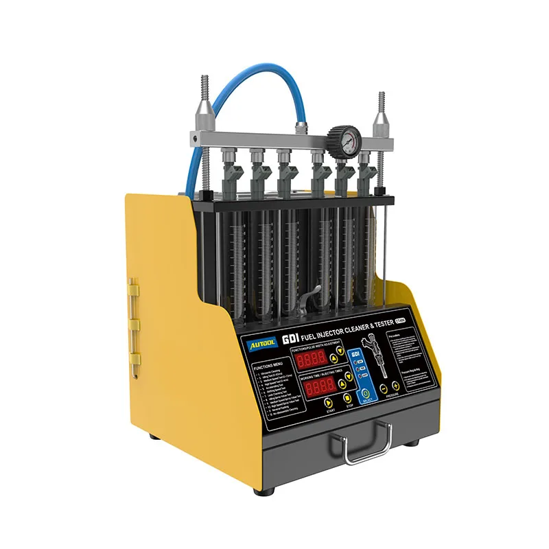 AUTOOL CT400 GDI Fuel Injector Cleaner & Tester Machine 6 Cylinders Fuel Injector Cleaner Tester for Car & Motorcycle 110V 220V
