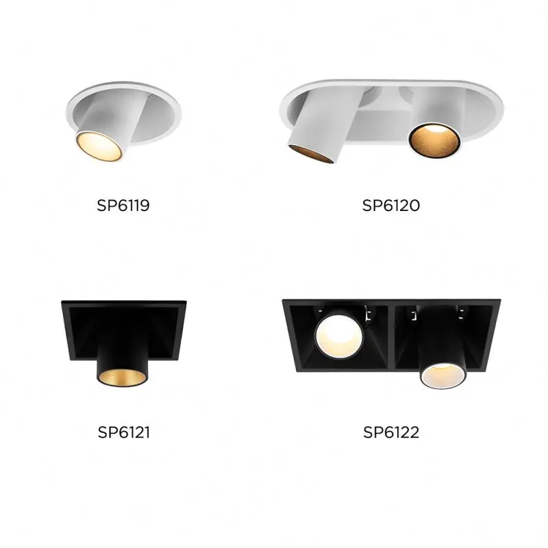 FAST Modern Hallway Corridor Ceiling Black Flush Mount Moving Head Led Spotlight