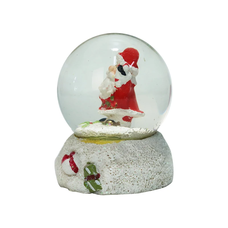 2024 Custom Christmas Gift Resin Crystal Crafts Christmas Decorations Snow Ball Music Snow Globes And Sonwball For Decor