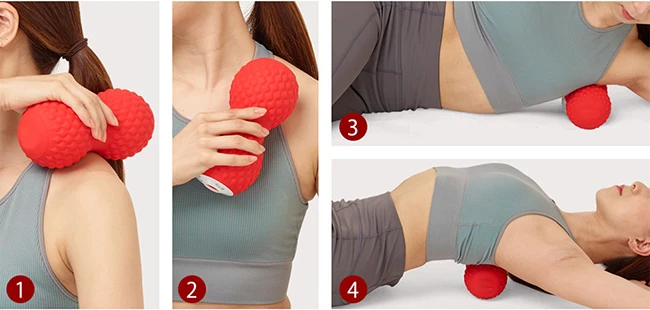 Peanut Massage Ball - Rechargeable Vibrating Deep Tissue Muscle Massager with 5 Vibration Modes for Pain Relief