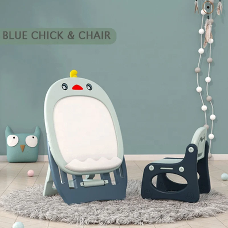 Обучающая детская доска для рисования, регулируемая многофункциональная белая доска, магнитная детская доска для рисования с столом и стулом