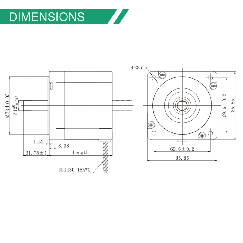 Fulling motor 86mm 4.2A NEMA34 stepper motors for pick and place machine high torque stepper motor