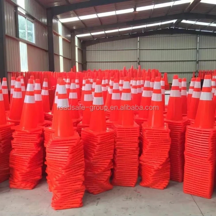 Made in China 20 years manufacturer road safety flexible PVC traffic cones for construction zone