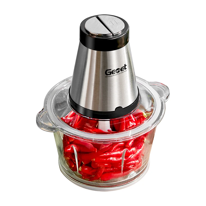 Коммерческий высокоскоростной стеклянный Миксер для овощей объемом 2 л домашний измельчитель для мяса домашняя электрическая мясорубка