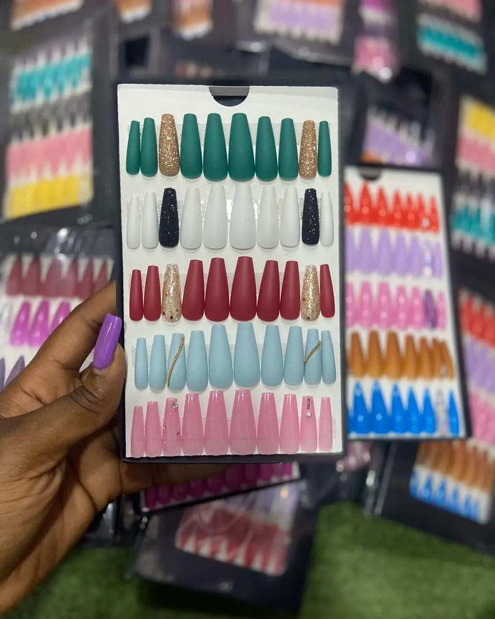 wholesale coffin false nail nail tips ballerina quality french 2022 press on nails artificial fingernails for women