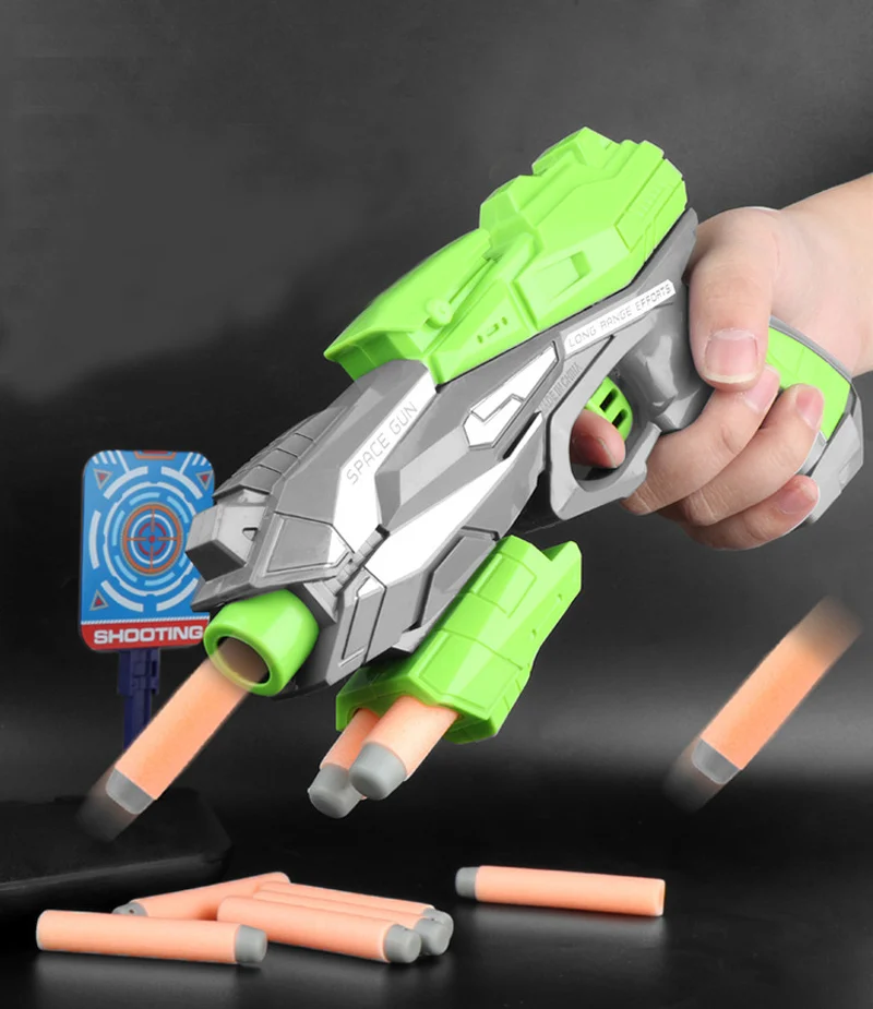 KIDS present educational toys  Manual Soft Bullet Gun with 5PCS Refill Soft Foam EVA Darts for children Gun Toy  (HB67)