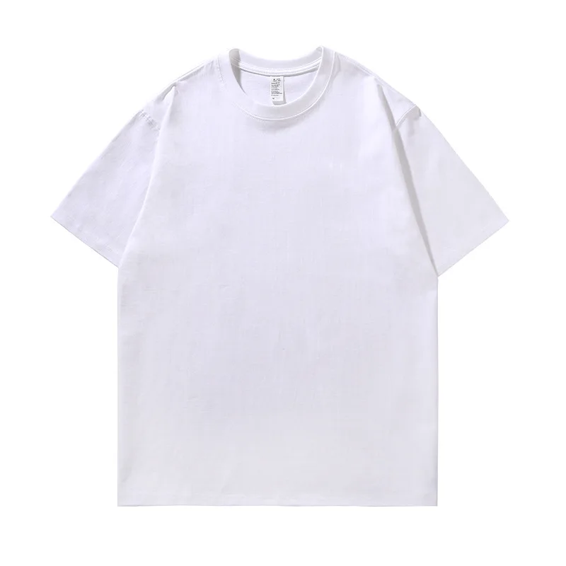 Custom logo new t shirt printing blank t-shirt 260g heavy 100 Combed cotton t shirt Camiseta hombre Design puff print t shirt