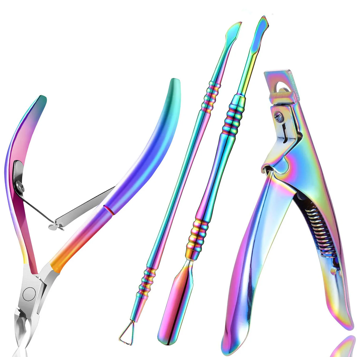 Custom Logo Nail Clipper Stainless Steel Push Artificial Acrylic Nail Tip Clipper Cutter Trimmer Manicure Pedicure Cutter Sets