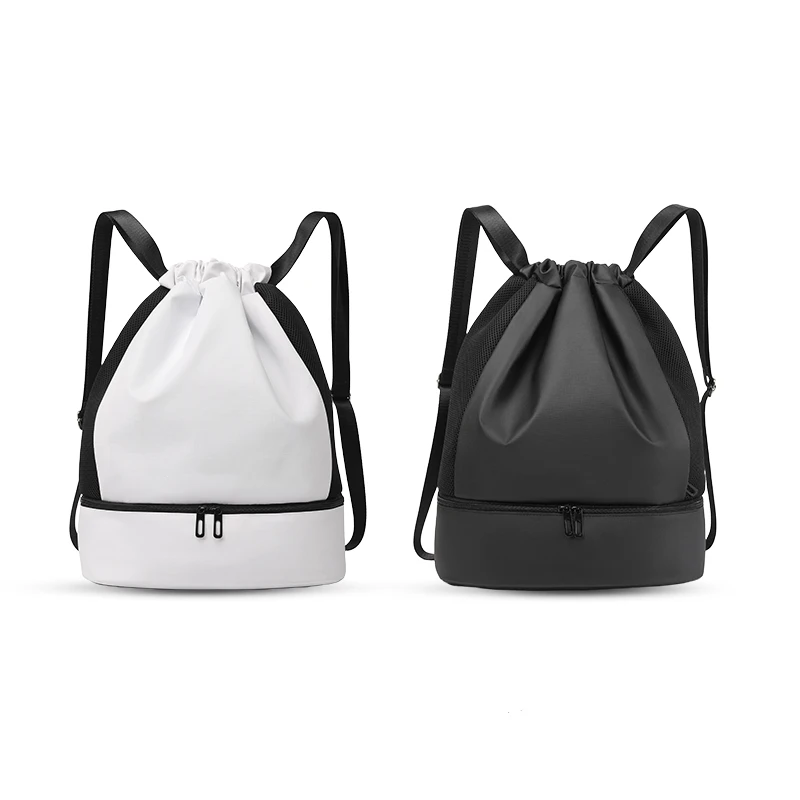 Recycled waterproof polyester drawstring beach swimming backpack bag shoes storage bag