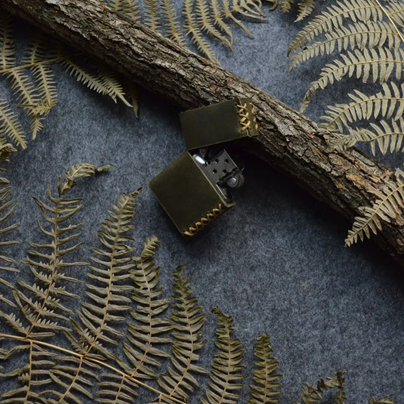 Custom Lighter Pouch Cover Handmade Genuine Leather Modern Lighter Case Gift for Dad Boyfriend