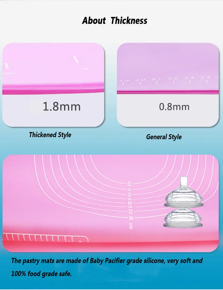 Extra Large 60x40 cm non-slip silicone macaron fondant dough kneading mat