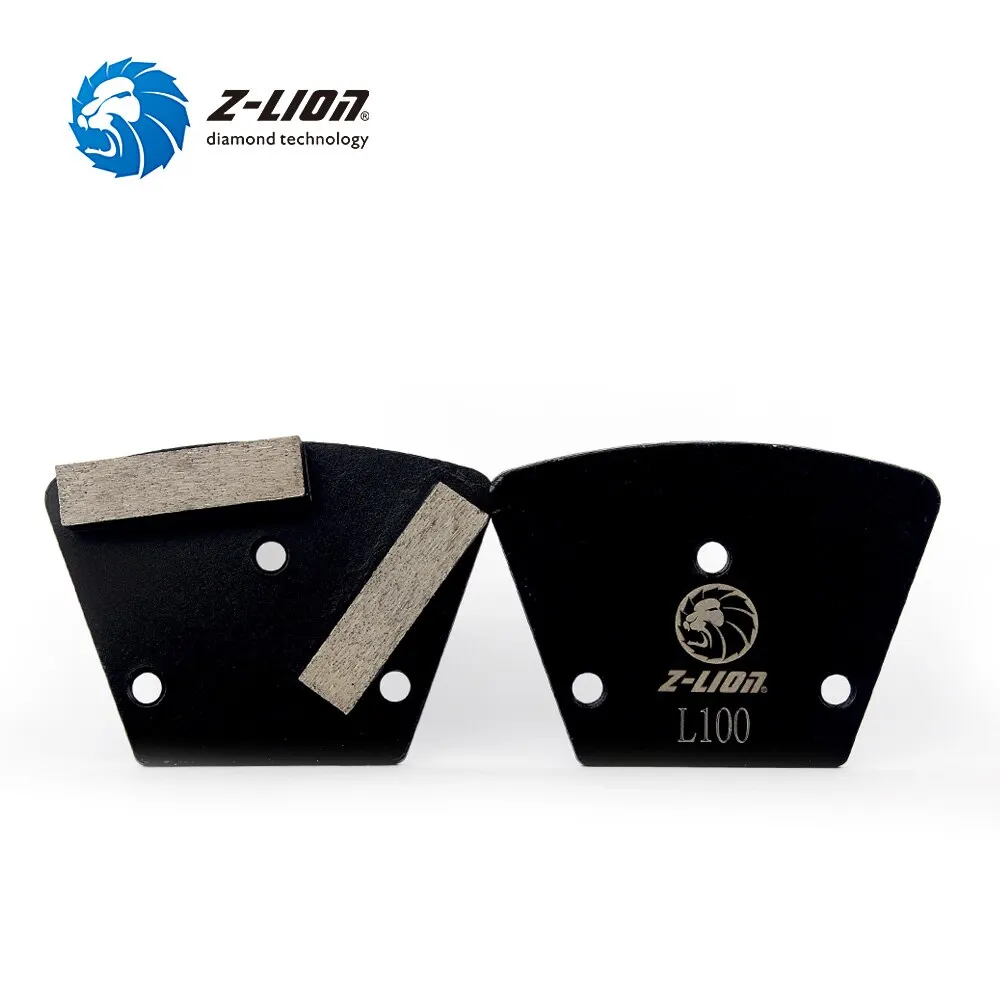 Z-LION 2 Segments Diamond Metal Bond Trapezoid Grinding Pad for Concrete Floor ZL-16L