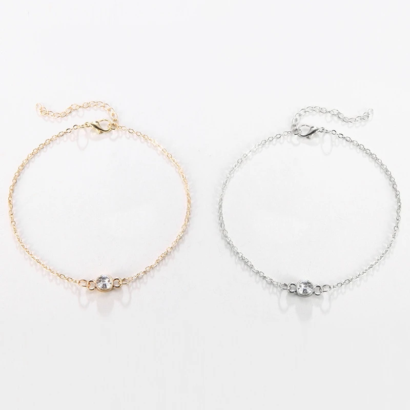 Fashion Cheap Anklets Jewelry Charm Embedded Diamond Chain Anklet For Women