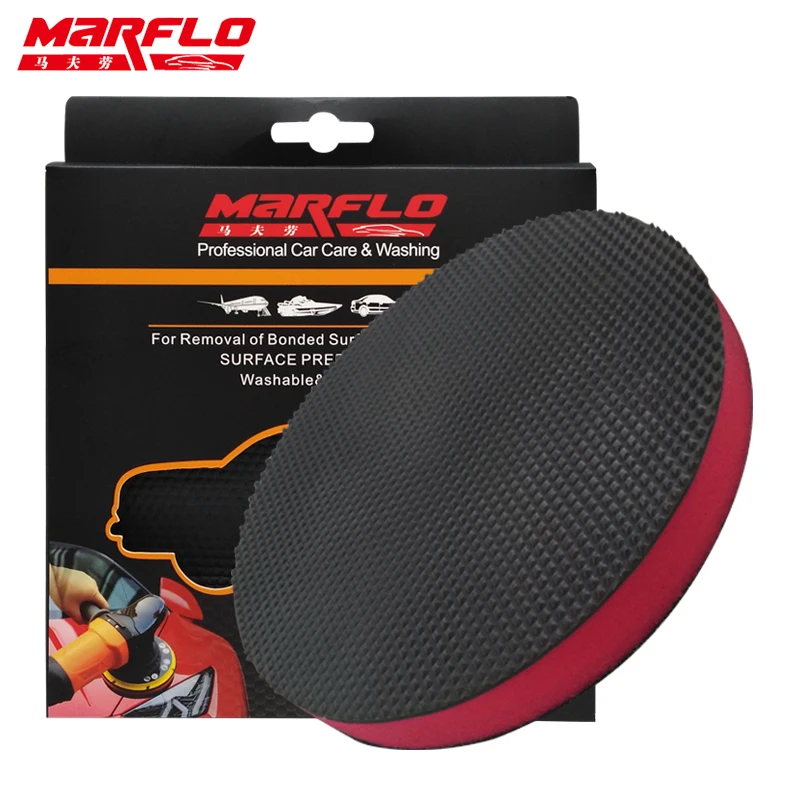 
BT-6012 Medium Grade Magic Clay Pad Foam Sponge Polishing 150mm Dual Action Buffer Pads Red Car Wax Disc For Auto Detailing 
