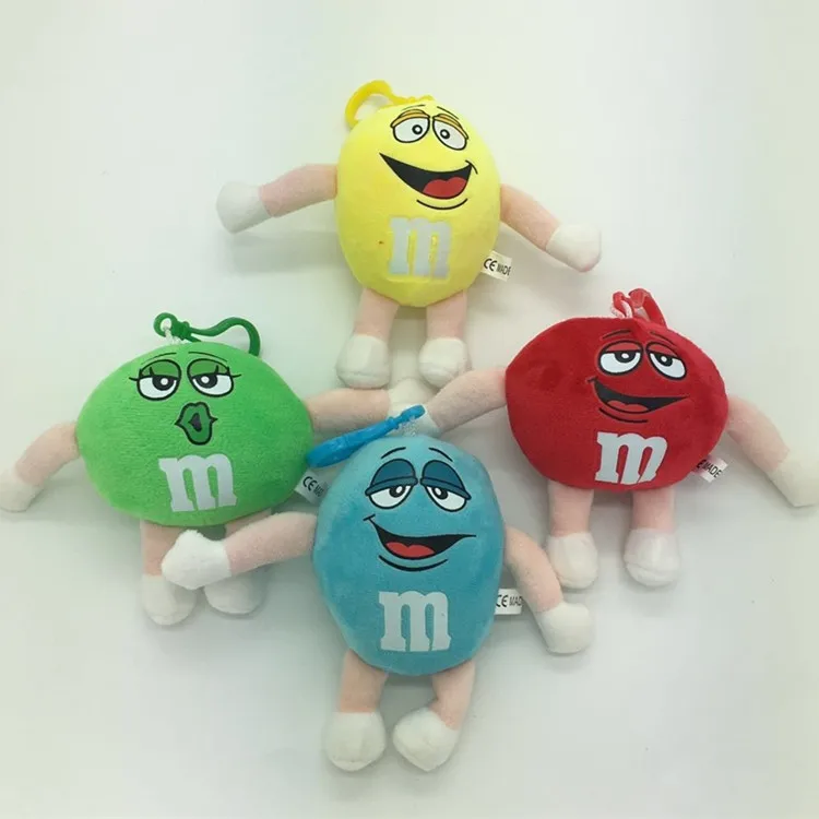Factory Direct Sales Milk Chocolate MM Soft Toy Doll Doll Machine Pendant M Beans Key Chain Toys