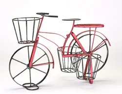 Wrought Iron Vintage 3 Baskets Bike Planter
