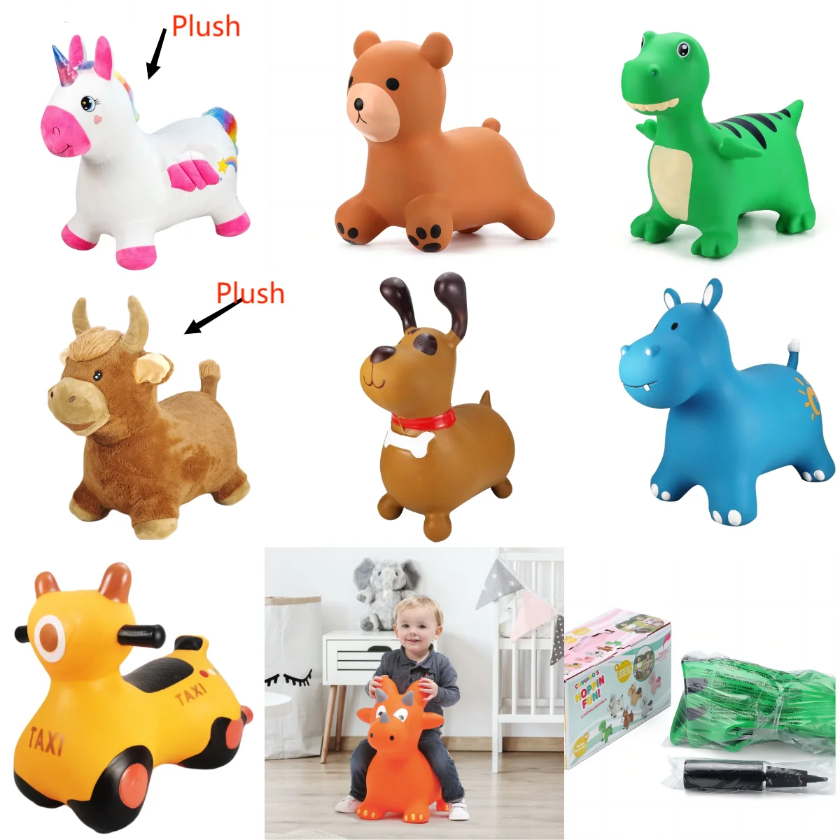 Rubber Colorful Soft Paly OEM ODM Exercise Kids Balance Bouncy Lion Hopper Animal Hopper For Kids