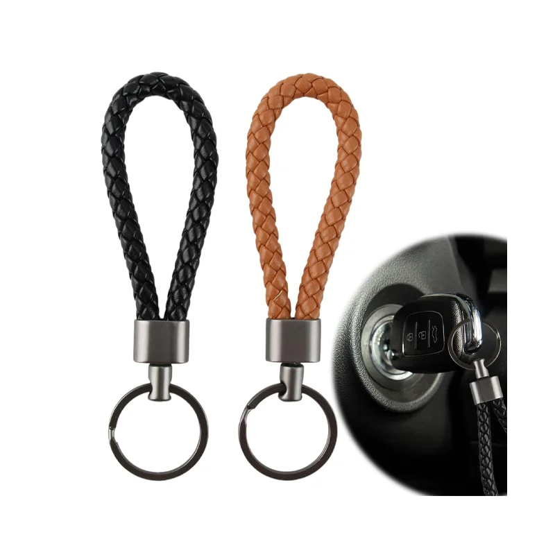 RST Lanyard Short Key Holder Key Ring for Car Motorcycle and House Leather Key Pack of Braided Car Key Fob