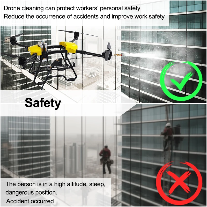 Joyance high technology window cleaning drone with high pressure vr for window cleaning and building cleaning drone
