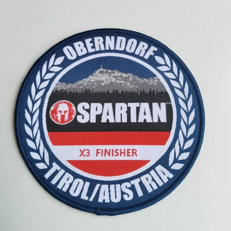 Wholesale Custom Woven  3D Logo Hat Embroidered  Patch with school badge Patches For Clothing