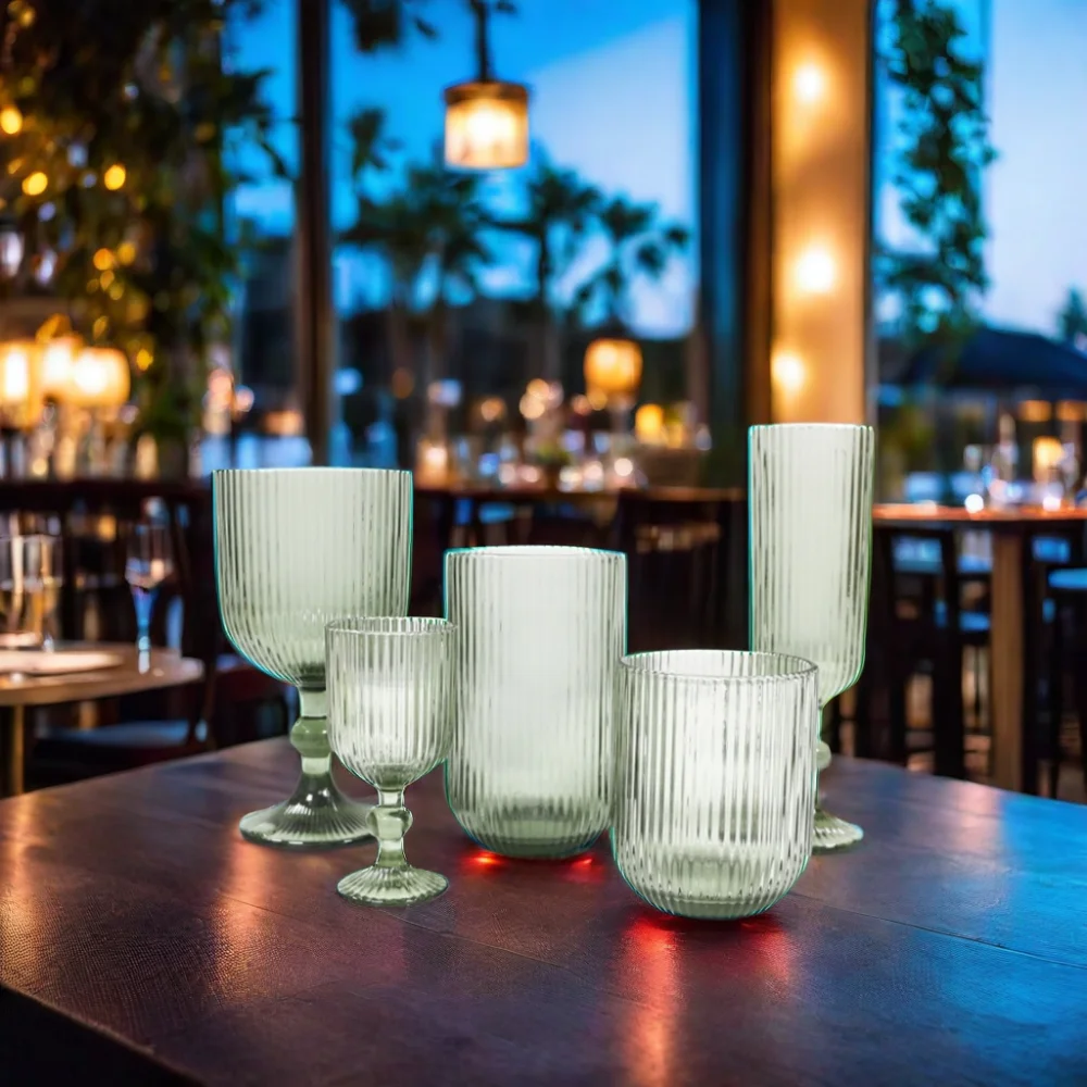 Factory Wholesale Goblets Wedding Party Luxury Red Wine Glasses Blue Textured Colored Glassware Amber Wine Glass