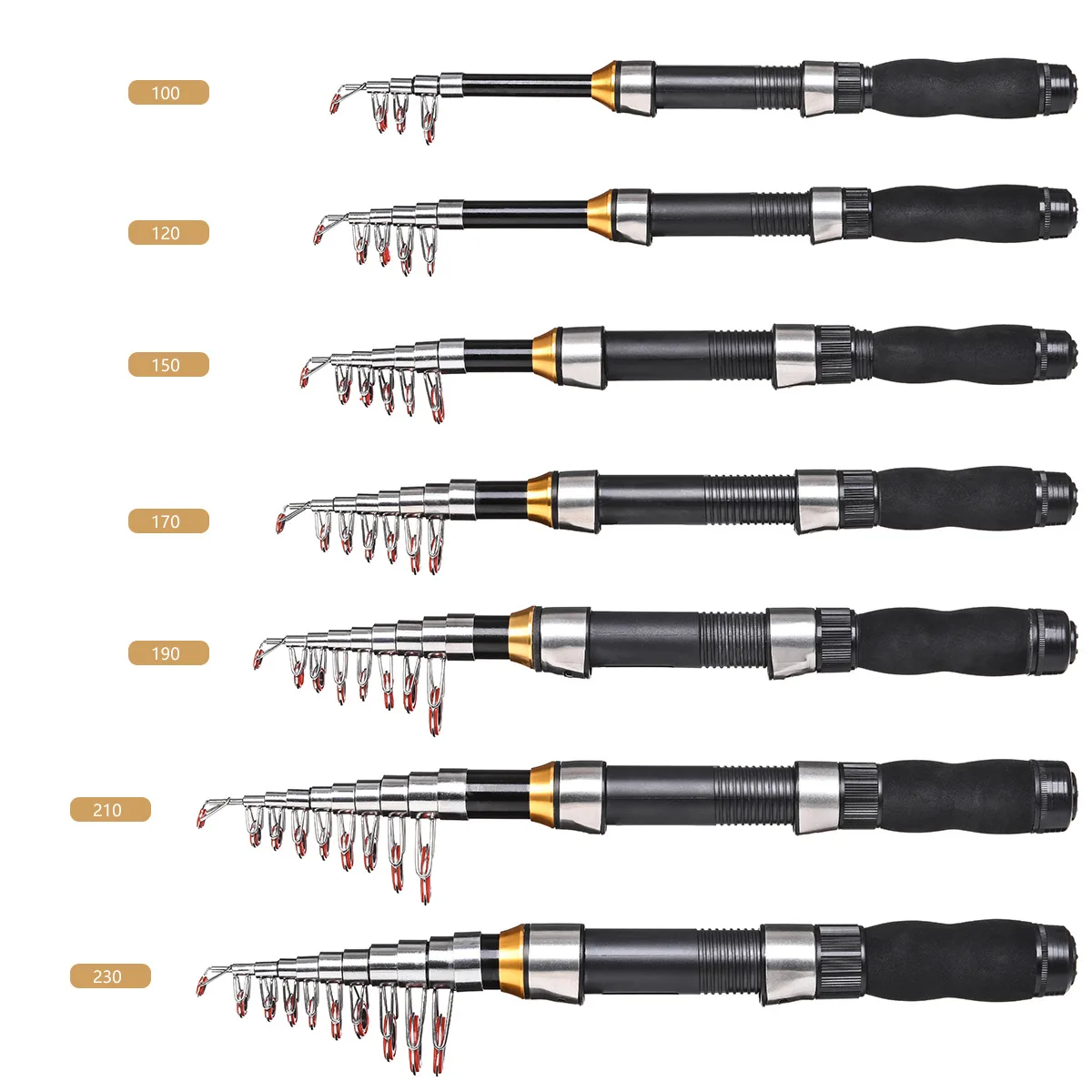 Hot Sale 1.2M 1.5M 1.8M 2.1M Glass Fiber Fishing Rod, Sea And Freshwater Fishing Rod
