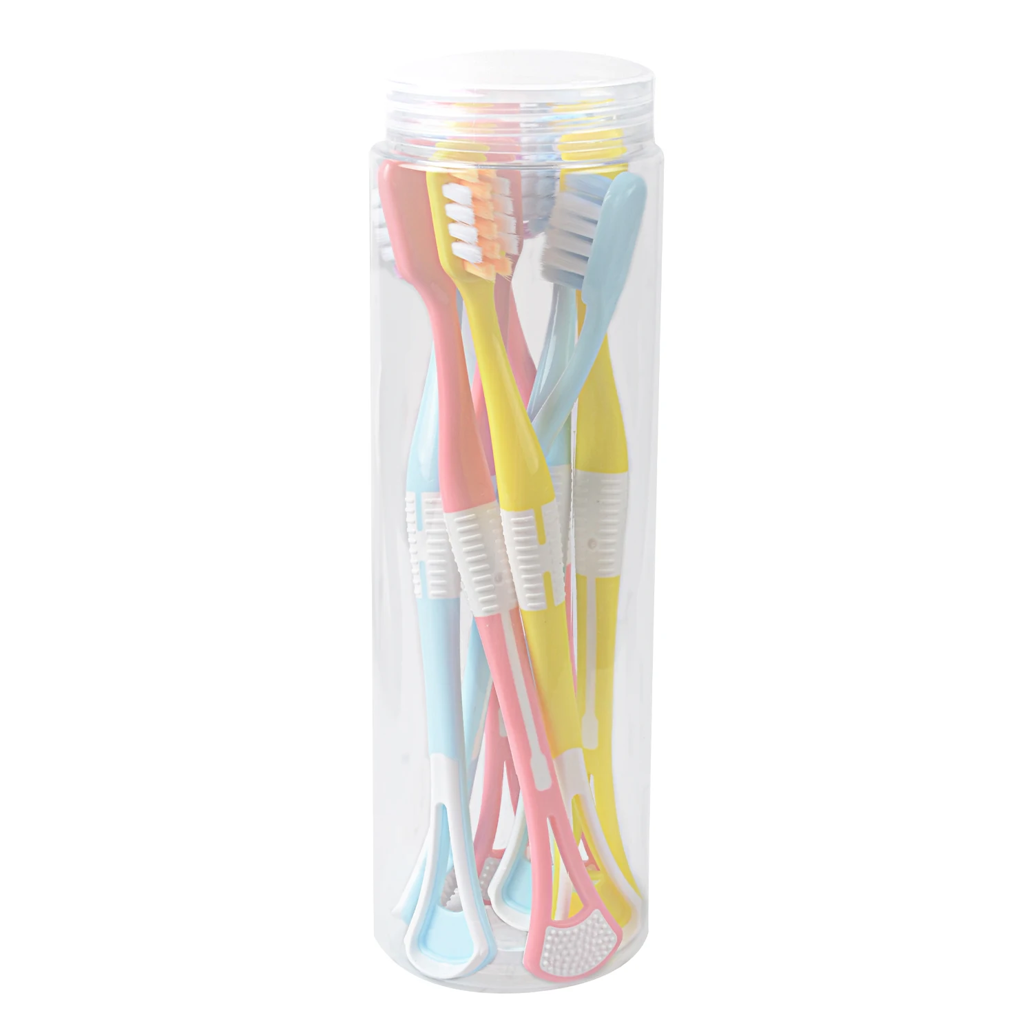 BANNER Soft Bristle Tooth Brush Multi-Function Toothbrush With Tongue Scraper Cleaner Coating Brush With Travel Case