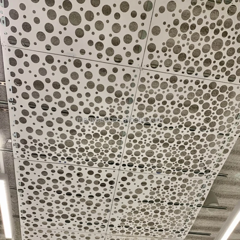 Modern creative decor for store shopping mall restaurant perforated metal suspended ceiling system