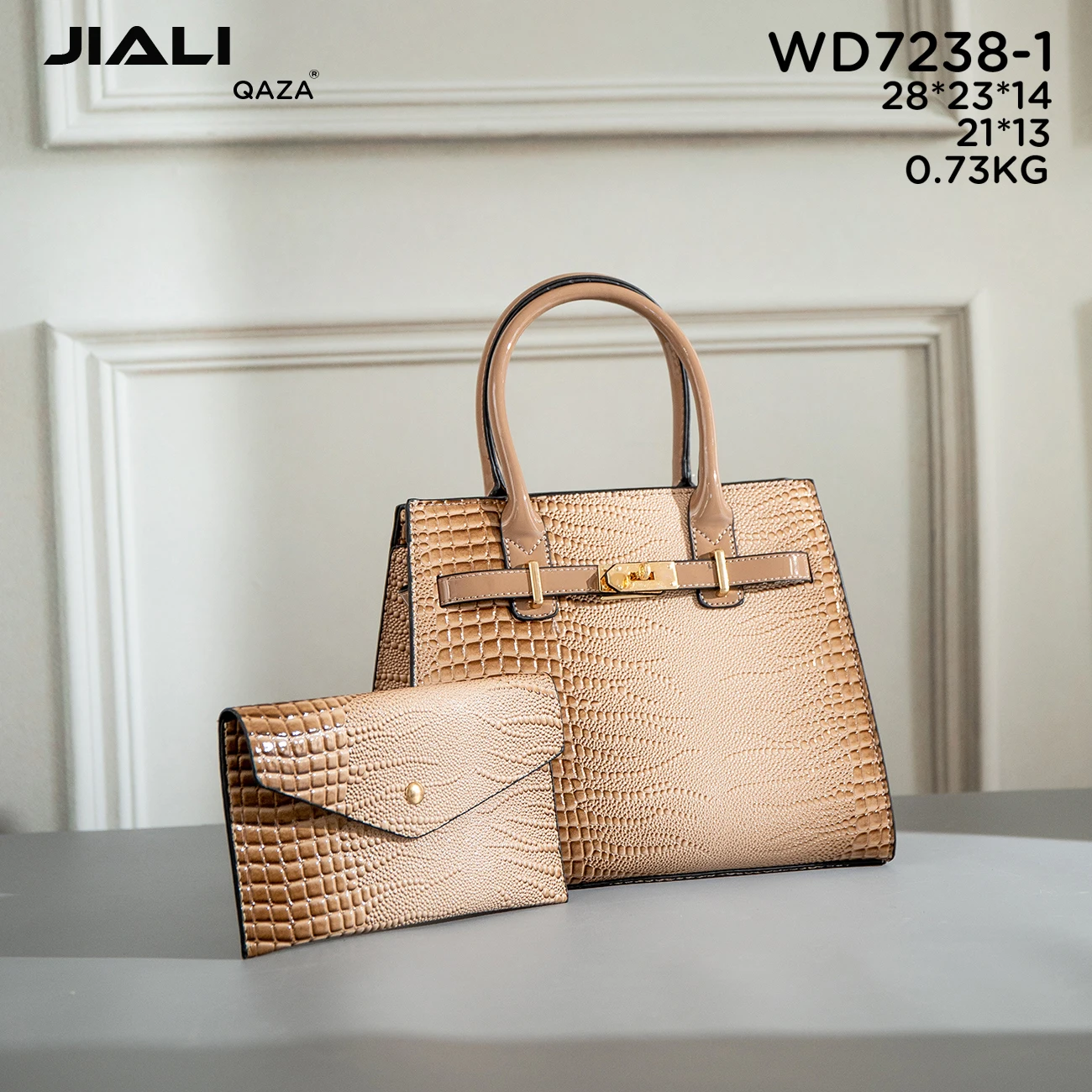 Wholesale luxury crocodile leather womens tote bag 2023 new fashion trending design ladies hand bags 2pcs set sac main femme