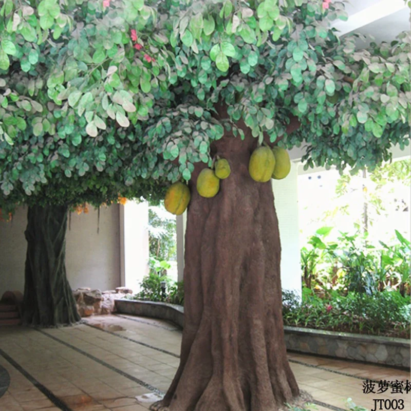 China Factory Fake Plastic Restaurant Decoration Artificial Tropical Fruit Jackfruit Trees
