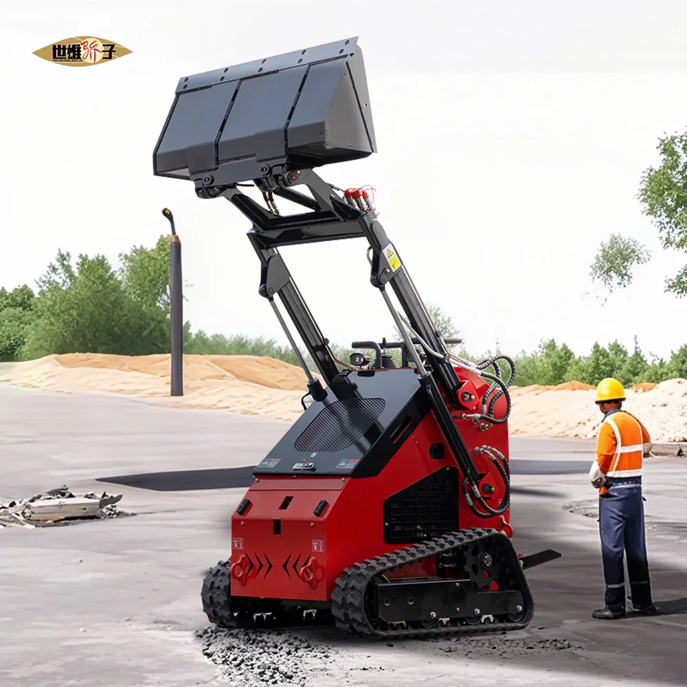 Mini Skid Steer Loader with EPA Certified Hydraulic System Gasoline Engine Farm Earth-Moving Hot Sale Bucket Attachment