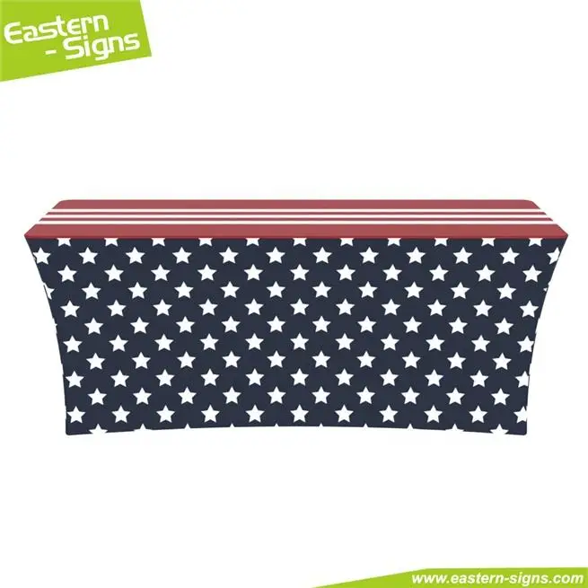 Custom Table Cover 4FT/5FT/6FT/8FT Stretch Spandex Personalized Table Clothes with Business Logo