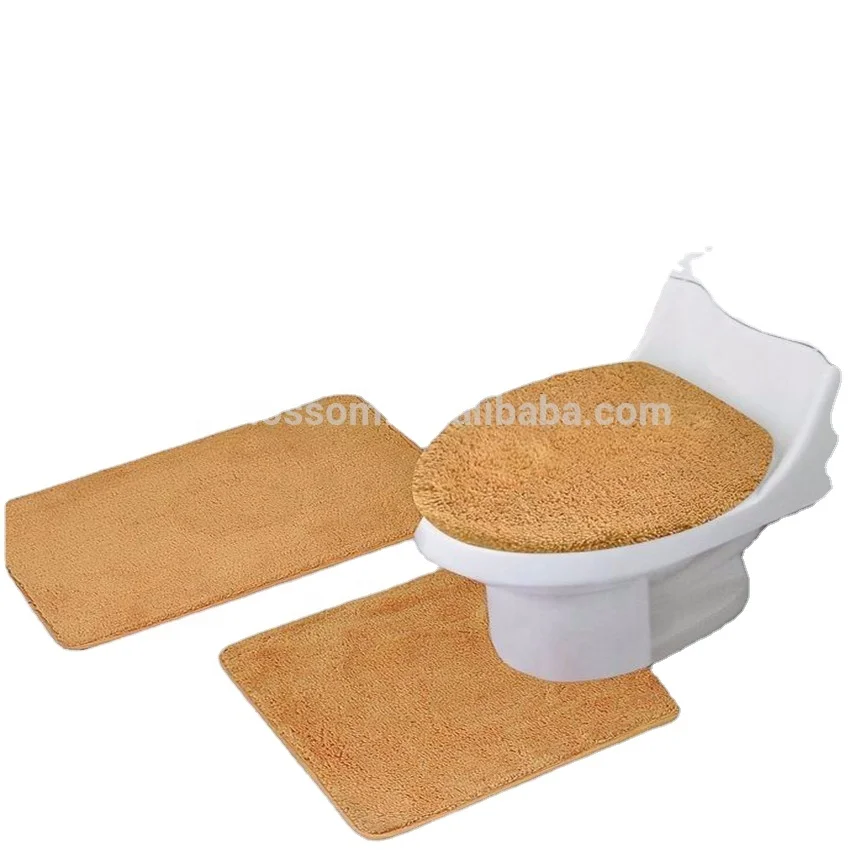 Polyester cheap price good quality softtextile bath mat set