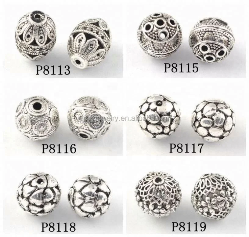 DIY Jewelry Accessory Metal Silver Flower Slider Beads For Bracelet And Pendant