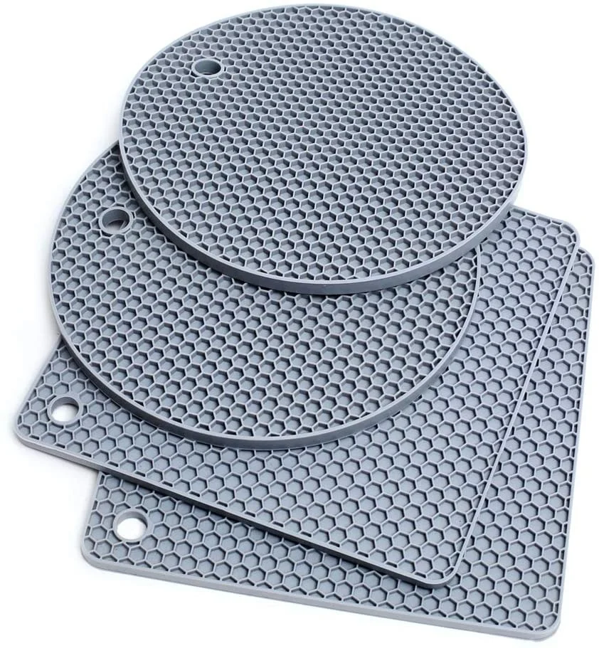 
Silicone Trivet Mats Hot Pot Holders Drying Mat For Hot Dishes Set of 4pc Hot Pads 