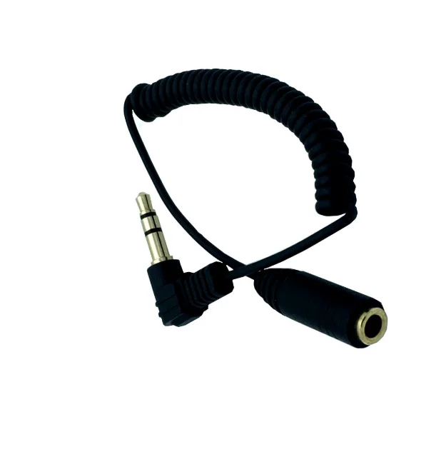 TRRS 3.5mm Male to TRRS 3.5mm Female Professional Stereo Audio Cable Stretchable Flexible TPU Coiled Spiral Cord